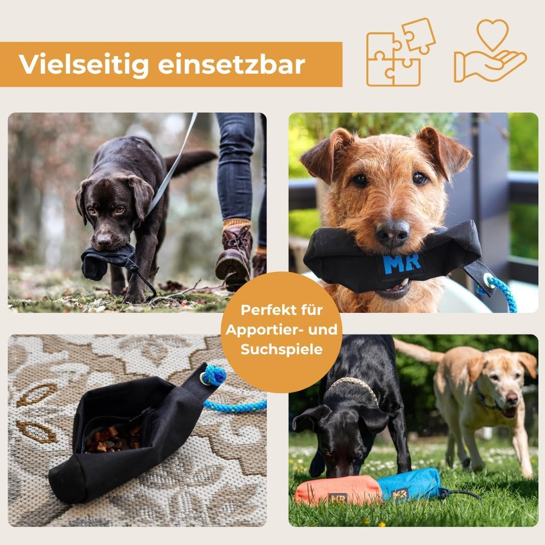 Martin Rütter – Futterbeutel Dummy Türkis S – Futterdummy Hund wasserabweisend & waschbar, mit Reiss