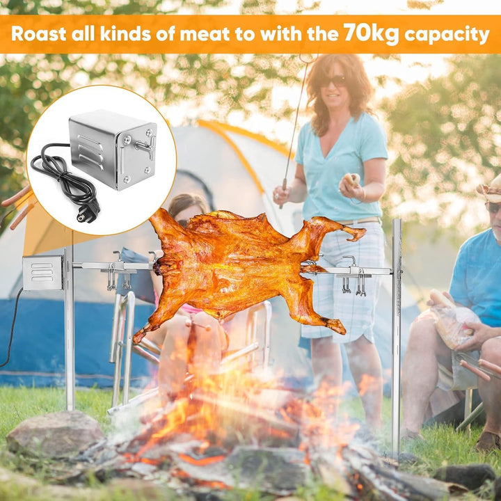 grillmotor für grillspiess 220V, SP-S40 Edelstahl BBQ Grill Zubehör Bräter Elektromotor Ziegenschwei