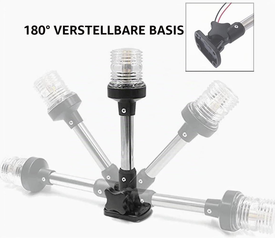 KAOLALI Positionslichter Boot, Hecklicht Boot LED Ankerlicht für Boote,360 Grad, 4500 K, Reinweiss,