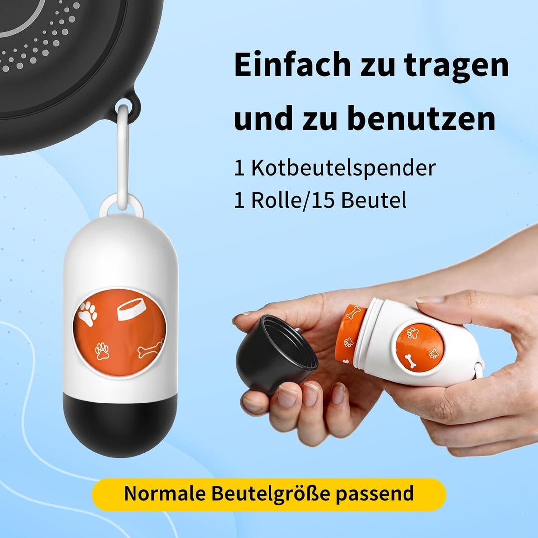 Ausziehbare Hundeleine 5m, kaubeständiges Stahldrahtseil, 360° verwicklungsfrei &amp; stossdämpfend, int