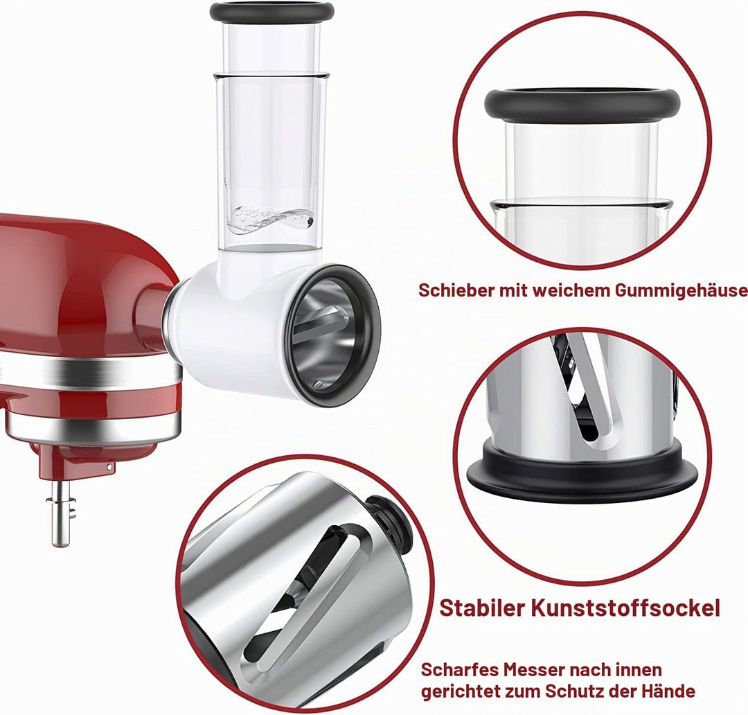 Gemüseschneider für kitchen aid Küchenmaschine, Slicer Shredder Aufsatz für kitchenaid Zubehör,Gemüs