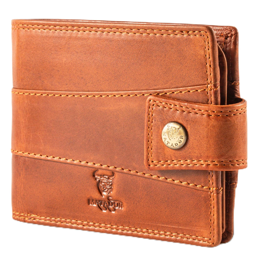 MATADOR Leder Herren Geldbörse RFID Portemonnaie Vintage Braun, Braun