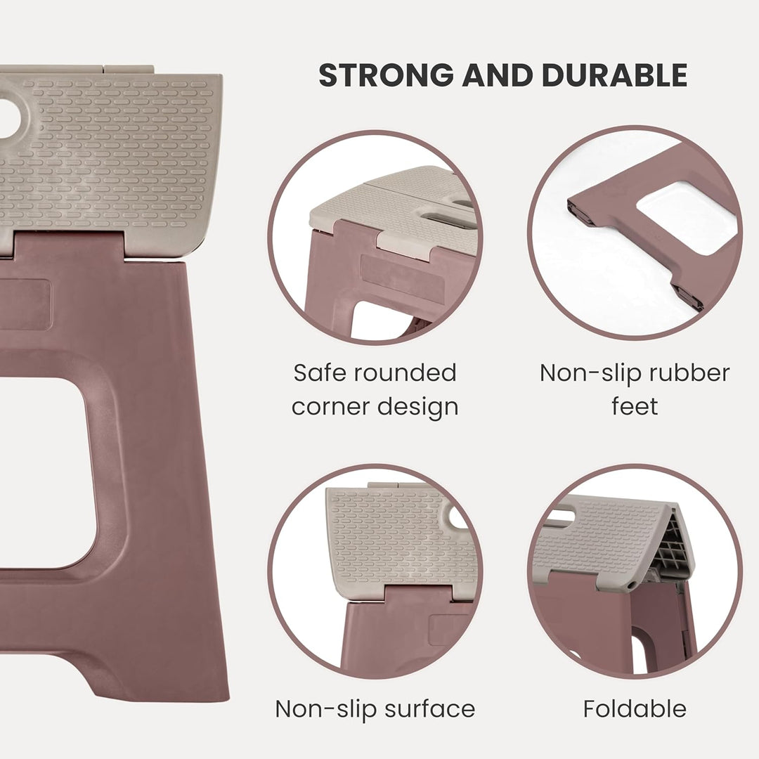 Vigar Klapphocker, Braun, 27 cm Braun und Grau 27 cm, 1-Step, Braun und Grau 27 cm, 1-Step