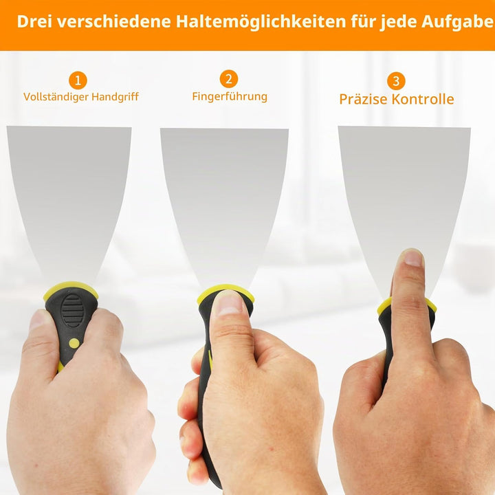 8 Stück Spachtel Set - Edelstahl Malerspachtel Spachtel Set mit Kunststoffgriff - Rostfrei Gipser Sp