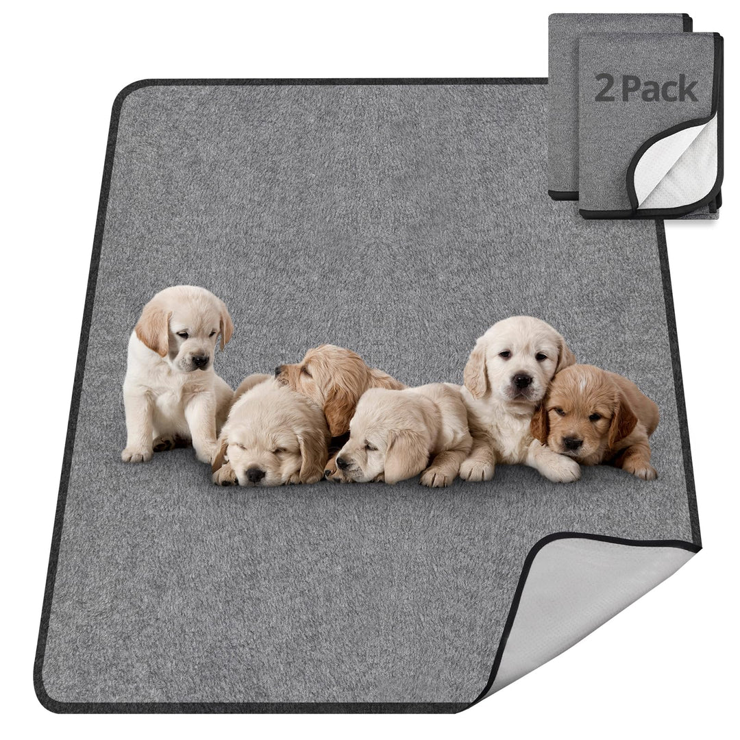 Waschbar Haustier-Urinunterlage, 2er 70*100CM Hundetrainingspad super Saugfähig, rutschfest &amp; Auslau