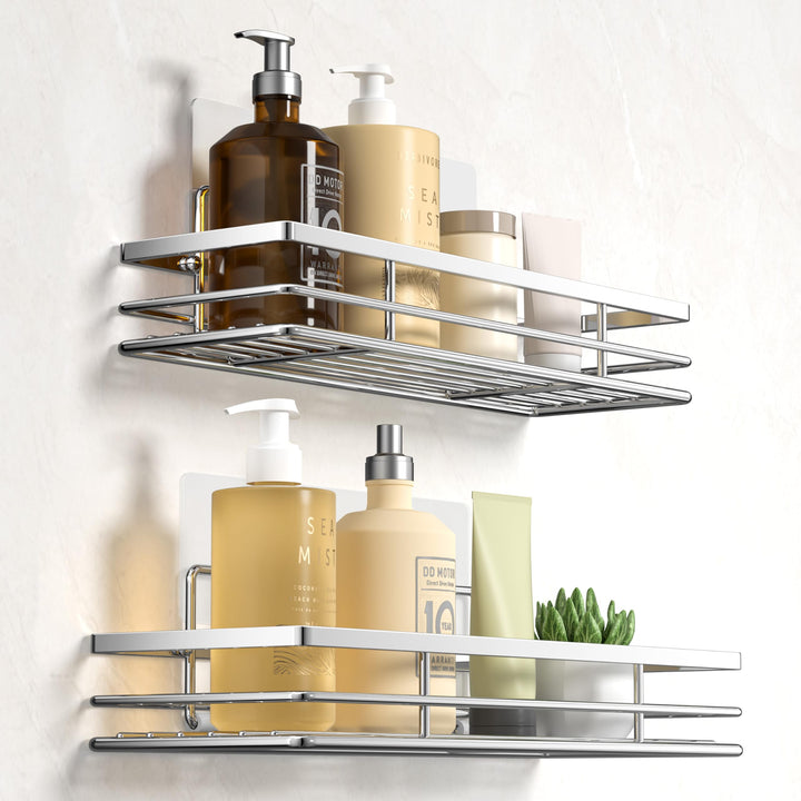 Duschablage Ohne Bohren 2 Stück Duschregal Duschkorb Badezimmer Organizer Badezimmer Regal Badregal