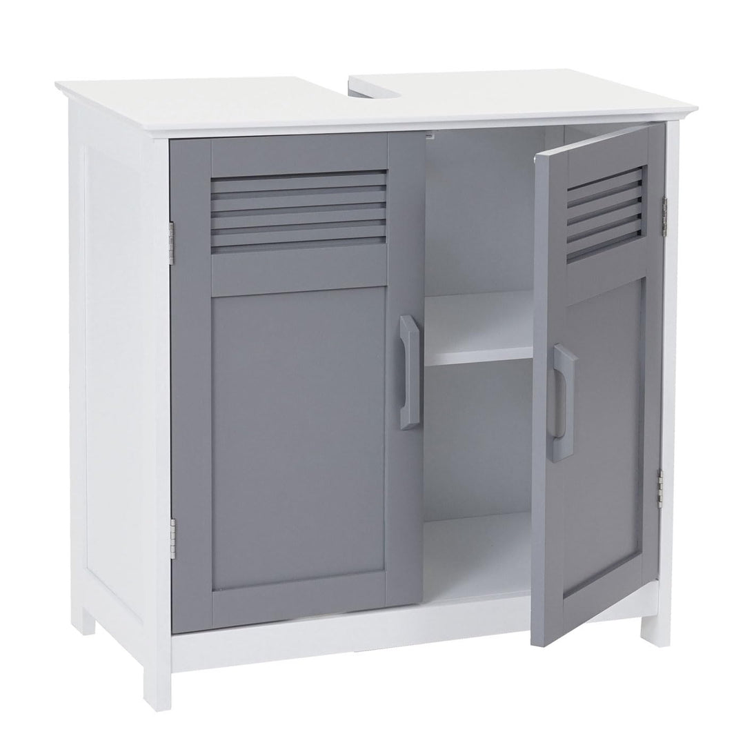 Mendler Waschbeckenunterschrank HWC-A85, Badschrank 60x60x30cm - grau, Grau
