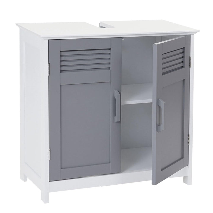 Mendler Waschbeckenunterschrank HWC-A85, Badschrank 60x60x30cm - grau, Grau