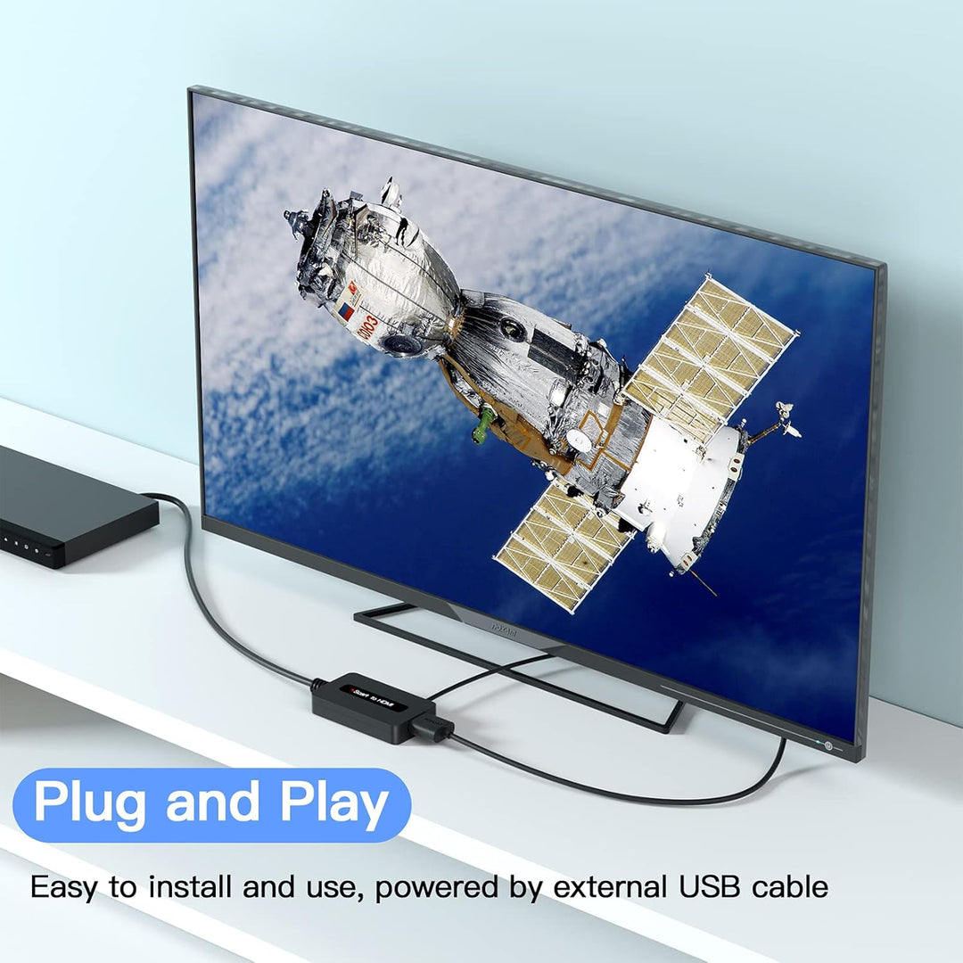 SUNNATCH Scart auf HDMI Konverter mit HDMI und Scart Kabel, Männlich Scart to HDMI Adapter, Scart zu