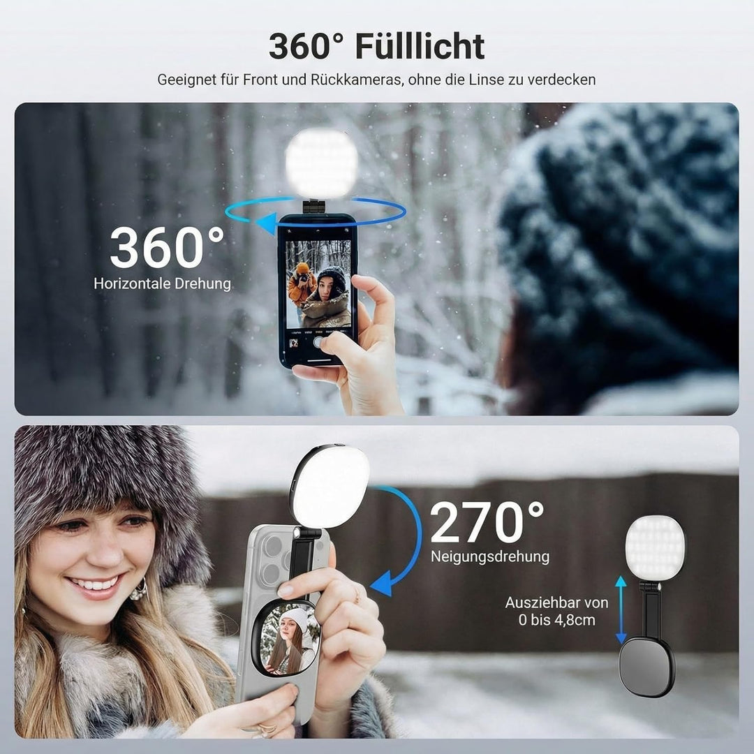 NEEWER Basics Magnetisches Selfie Licht Handy kompatibel mit MagSafe iPhone, 2W zweifarbiges kleines