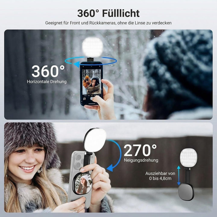 NEEWER Basics Magnetisches Selfie Licht Handy kompatibel mit MagSafe iPhone, 2W zweifarbiges kleines