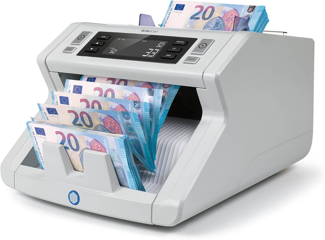 Safescan 2250 Geldzählmaschine, zählt sortierte Banknoten - Banknotenzähler mit 3-facher Echtheitspr