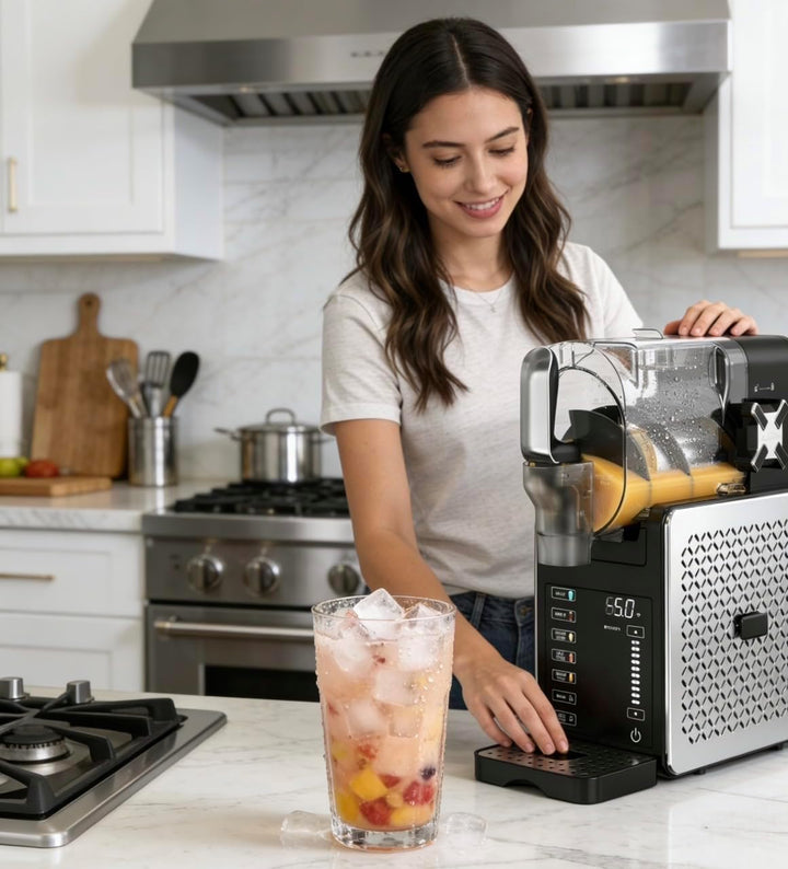Garvee Slush-Eismaschine, 1,9 l Tank, 200 W | 5 Programme mit Selbstreinigung, 12h Kühlhaltung, 400m