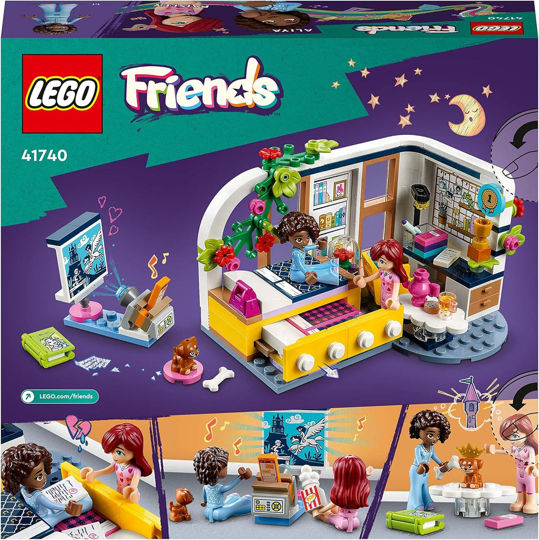 LEGO 41740 Friends Aliyas Zimmer, Spielzeug für Mädchen und Jungen, Übernachtungsparty-Set zum Samme
