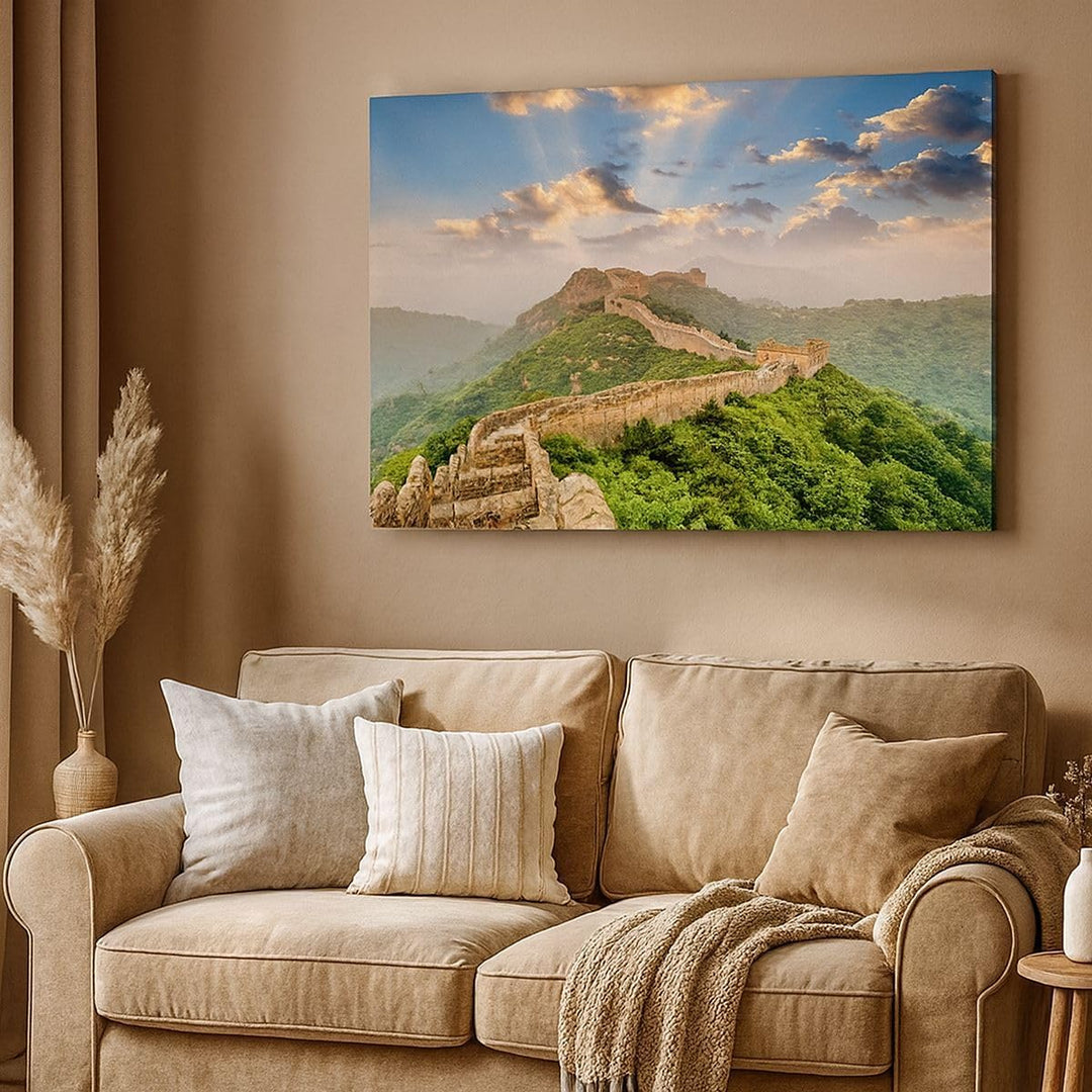 Bilder auf Leinwand 100x70cm Leinwandbild Wand Berg asiatisch china Gross Wanddeko Bild Schlafzimmer