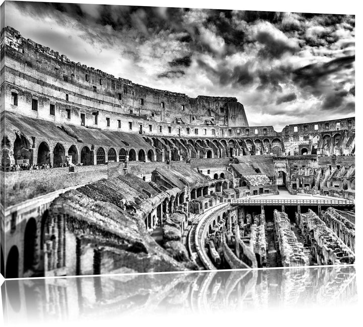 Pixxprint Colloseum in Rom von innen als Leinwandbild/Grösse: 100x70 / Wandbild/Kunstdruck/fertig be