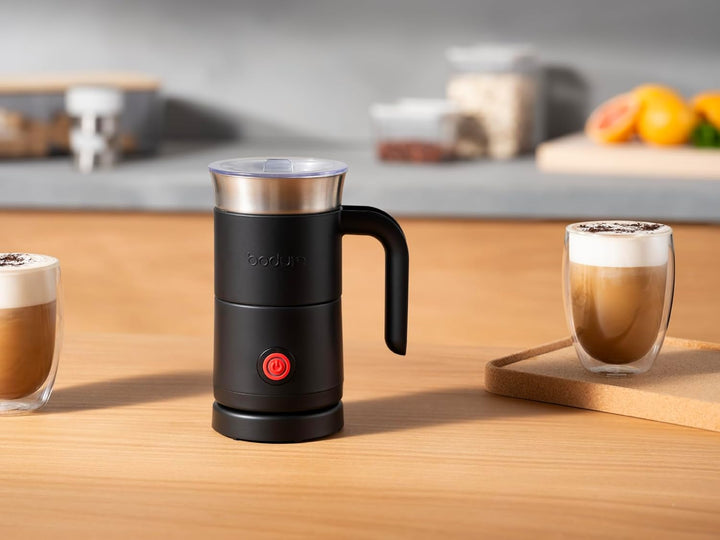 BODUM BARISTA Elektrischer Milchaufschäumer 300 ml – Edelstahl mit Antihaft Innenbeschichtung – Für