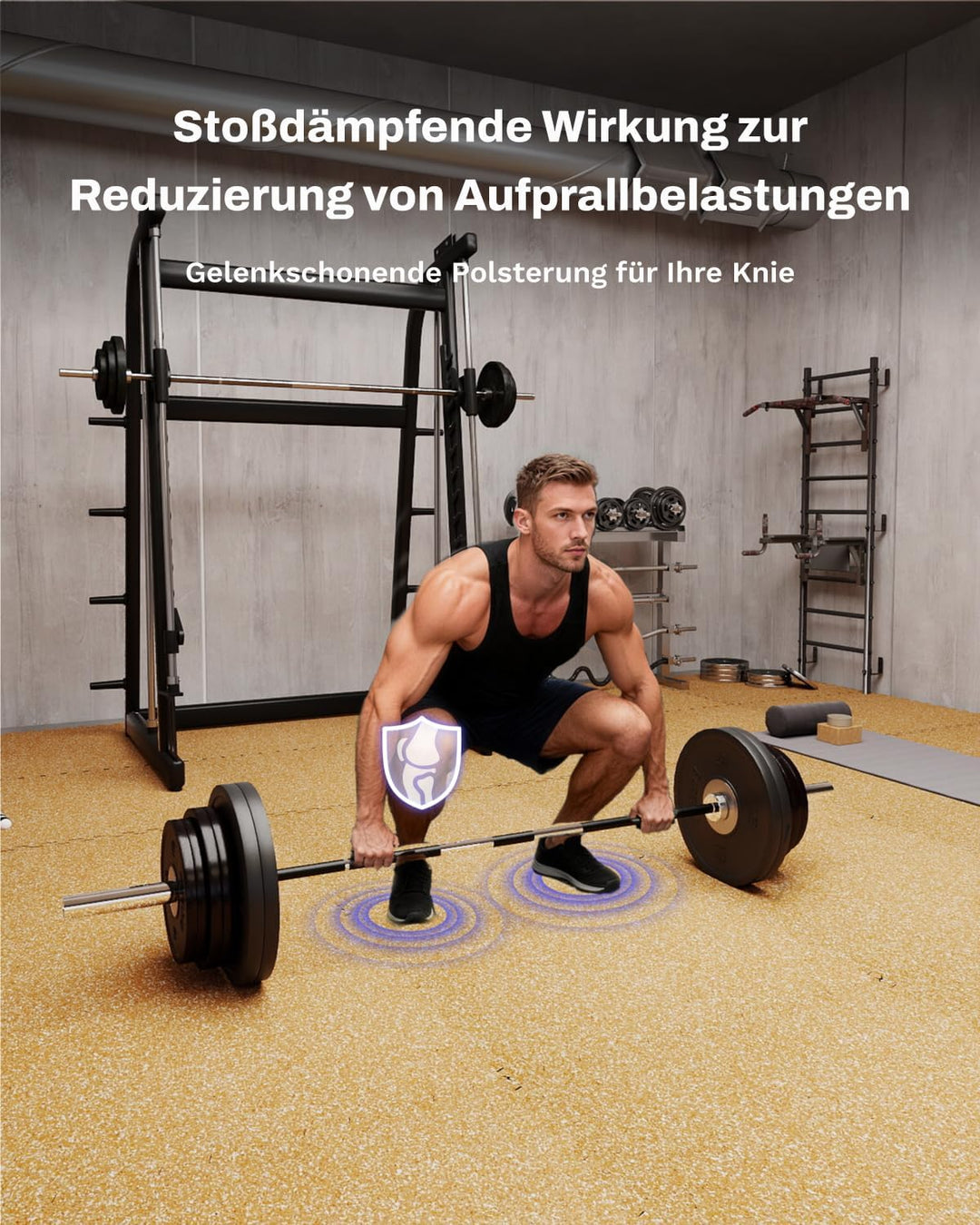 AIRHOP 12 Matten 60x60x1,4cm Extra Dicke robuste Gummierte, rutschfeste Puzzlematte, geeignet für Fi