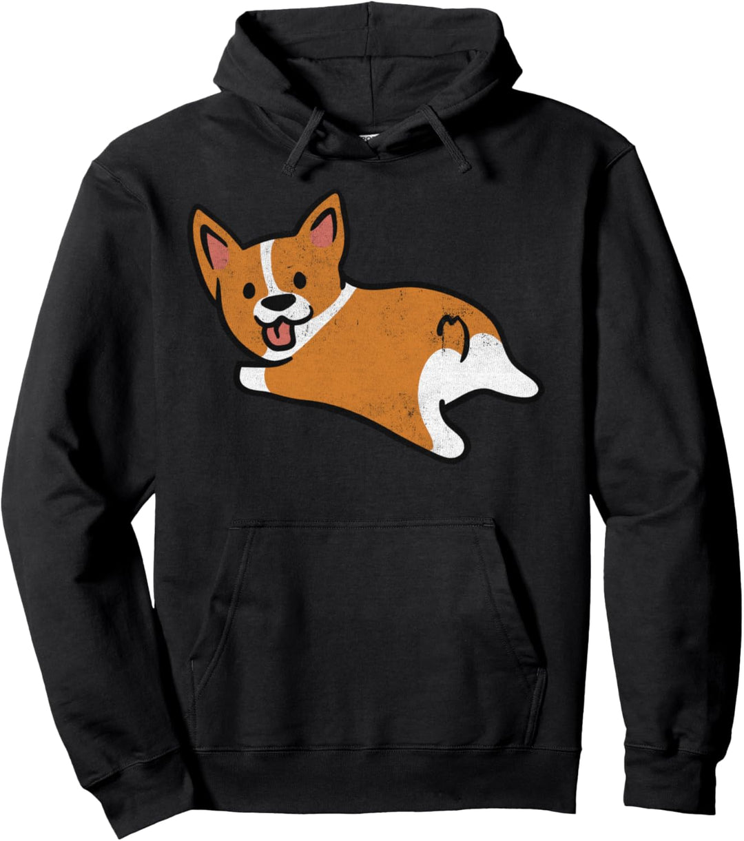 Trendy Corgi Porgi Laying Down Pullover Hoodie