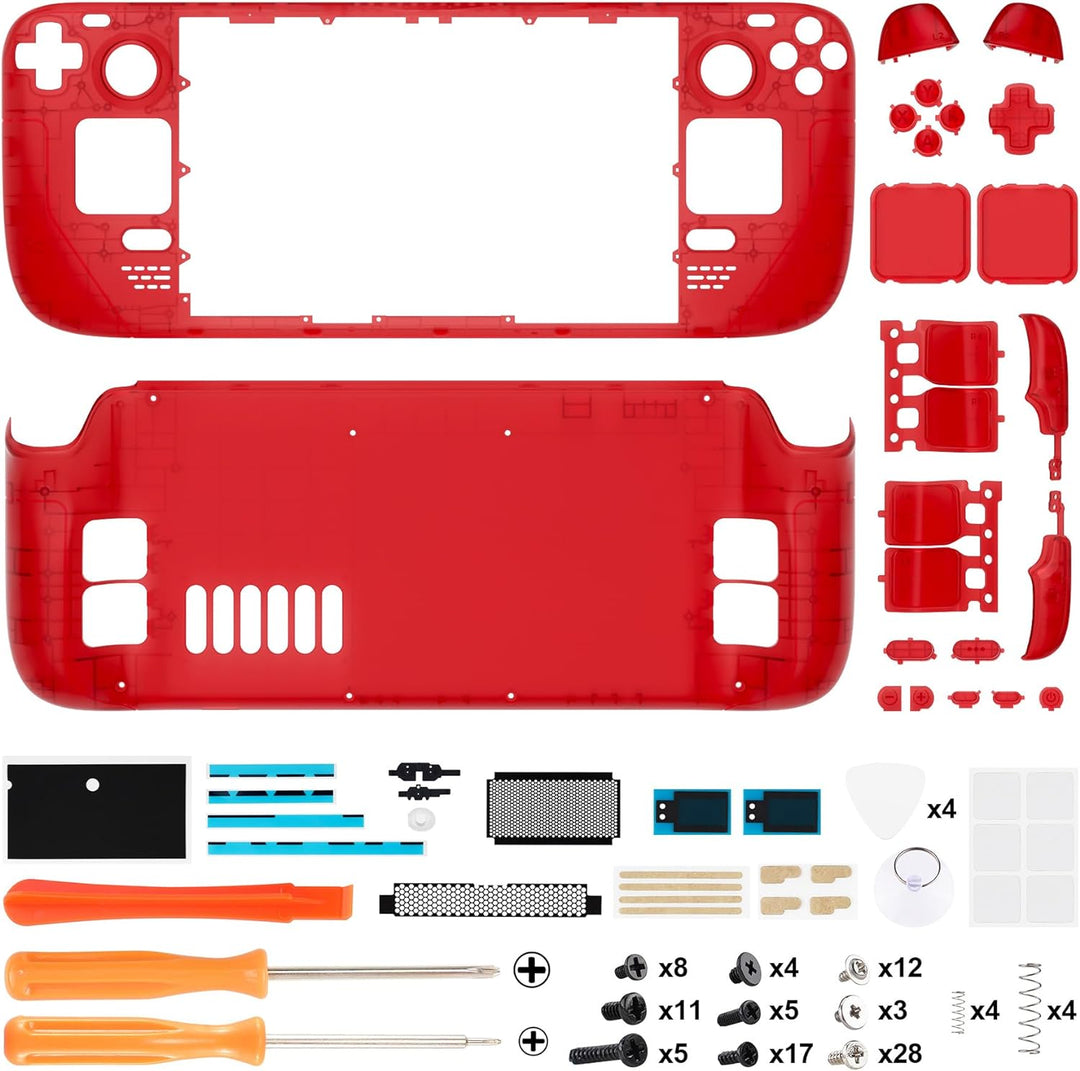 eXtremeRate Ersatz Full Case&amp;Tasten Set für Steam Deck, DIY-Gehäuse Fronthülle/Rückplatte/Trigger D-
