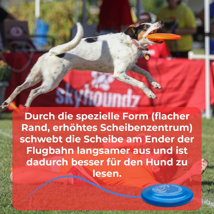 Hyperflite K10 Jawz robuste & bissfeste Hunde Frisbee BLAU X-Flash Anti Glanz | Für grosse & kleine