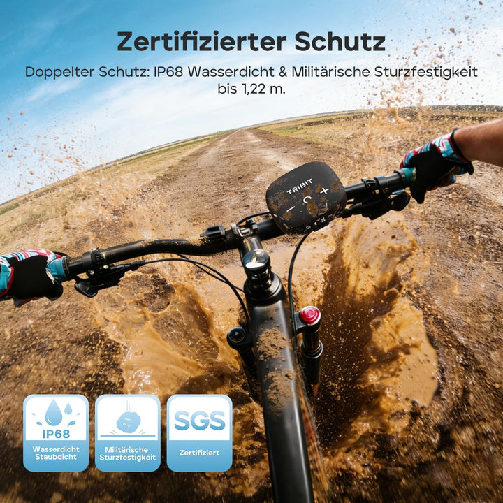 Tribit StormBox Micro 3 Bluetooth Lautsprecher mit 13W XBass Sound, Bluetooth 6.0, 24 Std., IP68 Was