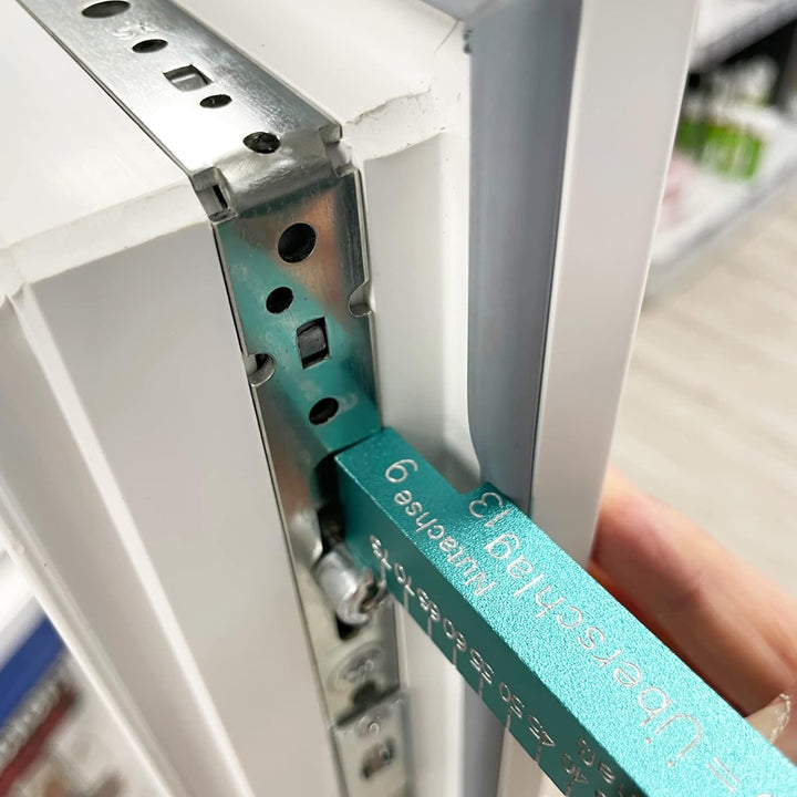 Tool Messlehre FE-ML003 Fenstermesslehre Aluminium zum Ausmessen von Dornmass, Überschlag und Nutach