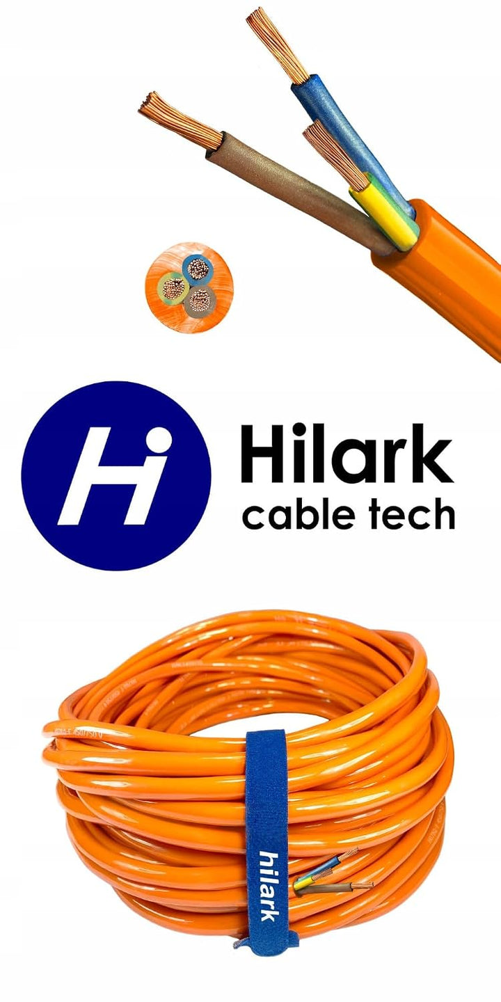 Hilark Kabel H07BQ-F 3x2.5mm2 Litze orange (20 Meter, Orange) 20 meter Orange, 20 meter Orange