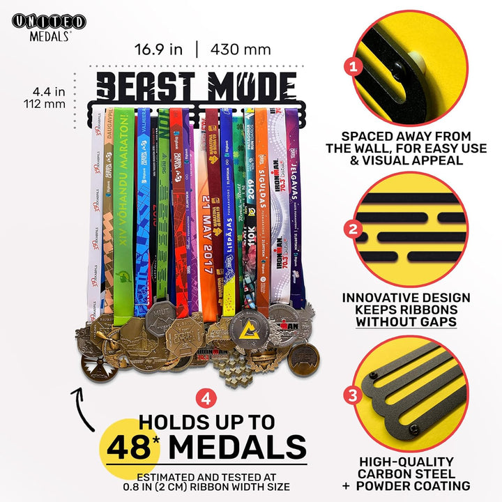 United Medals Beast Mode Medaillenhalter Stahl | Medaillen Aufhänger | Medal Hanger Holder Display R