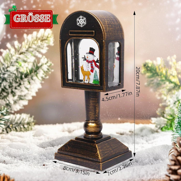 Weihnachtsdeko Laterne, Weihnachtslaterne, Weihnachts Schneekugel Laterne mit Musik, Weihnachts Schn