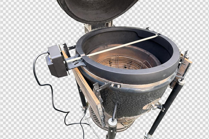 Drehspiess aus Aluminium für Kamado BBQ Large, kompatibel mit Monolith Classic 2.0, Big Green Egg La