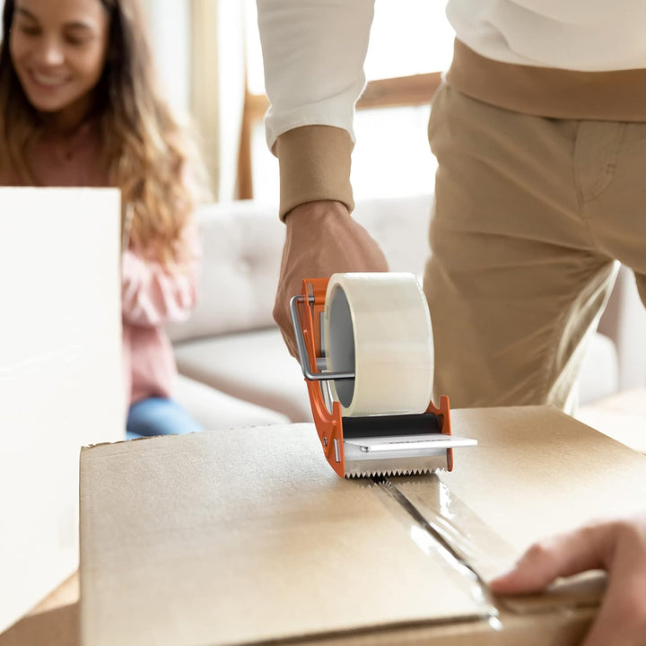 Packetband Handabroller mit Bremse Metallgehäuse Schnell Reload Klebebandabroller, Paketklebeband Pa