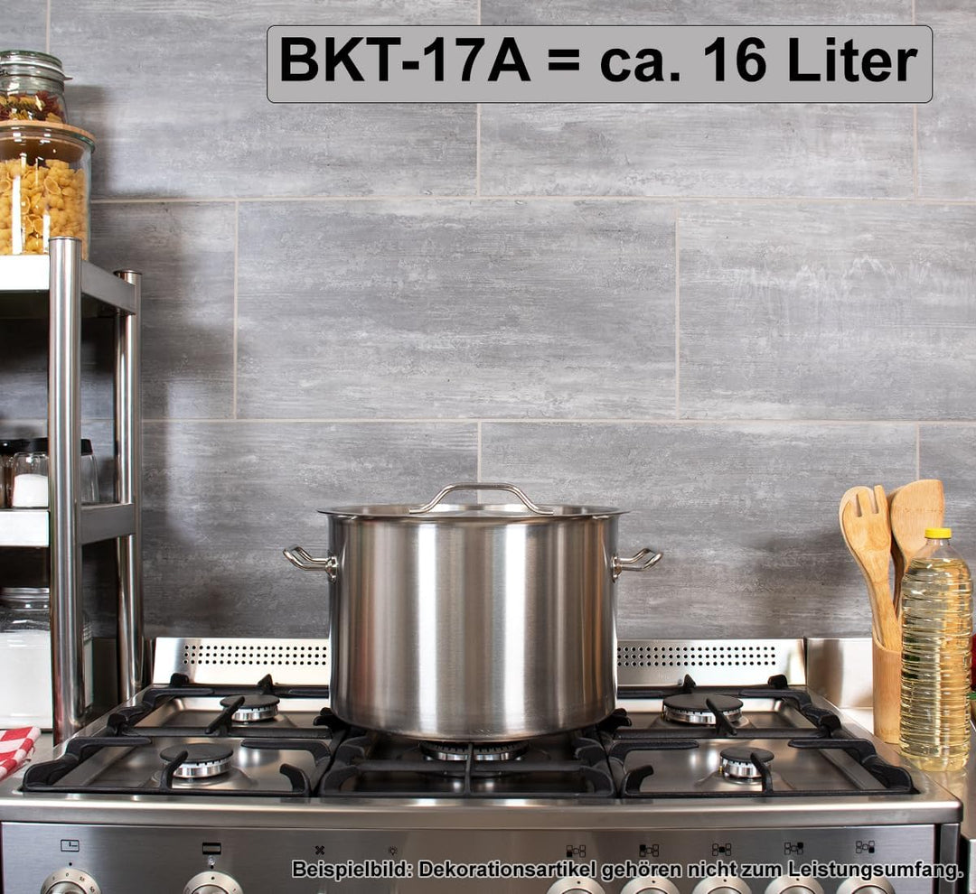 Beeketal 'BKT-17A' Gastronomie Kochtopf ca. 16 Liter aus Edelstahl mit starken Griffen und Deckel, T