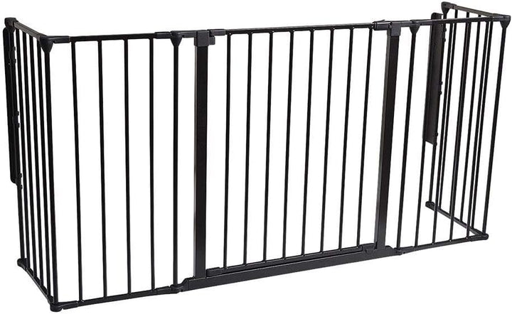 Safetots MehrPanel Kaminschutzgitter, 38cm Tief x 138cm Breit, Schwarz, 70cm Hoch, Kinder und Hausti