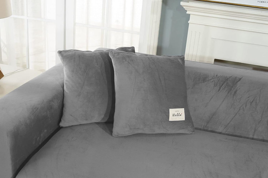 JHLD Sofabezug L Form, Stretch Sofabezug Samt L-förmiger Sofabezug Weiche Anti-rutsch Sofa Überwürfe