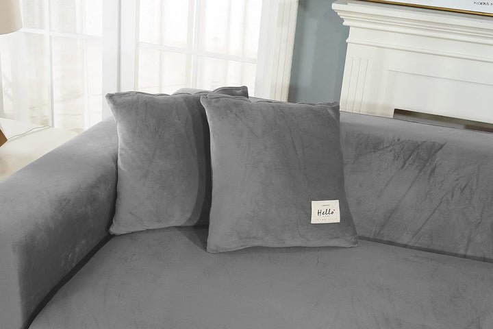 JHLD Sofabezug L Form, Stretch Sofabezug Samt L-förmiger Sofabezug Weiche Anti-rutsch Sofa Überwürfe