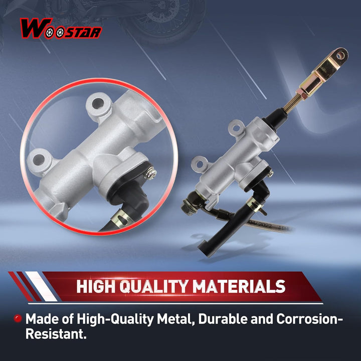 WOOSTAR Hinten Fussscheibe Hauptbremszylinder mit Vorratsbehälter Ersatz für 110ccm 125ccm 150ccm 20