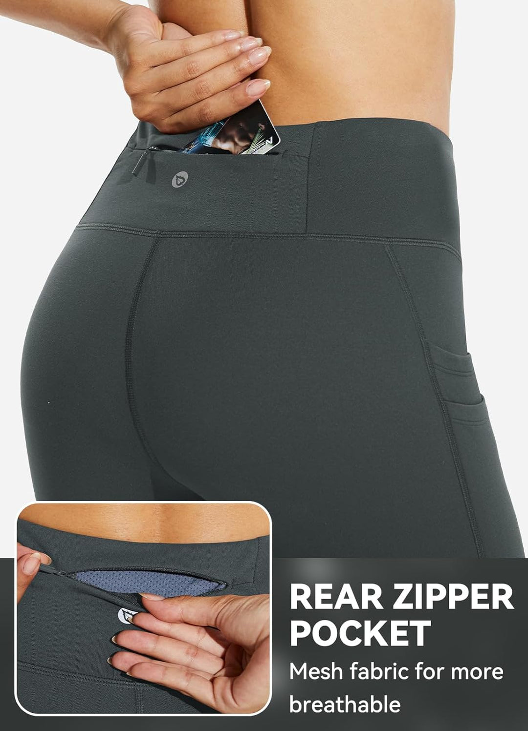 BALEAF Thermo Leggings Damen Winter Leggings high Waist Sportleggings mit Taschen Leggings yogahose