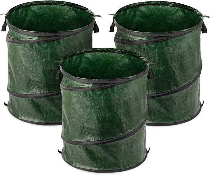 Navaris 3X Pop-Up Gartenabfallsack 150l - Ø53x65cm - Gartensack Set selbstaufstellend faltbar selbst