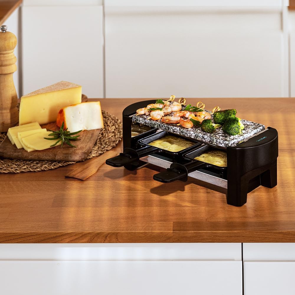 Cecotec Raclette mit elektrischem Grill für 2 Personen Raclette Cheese&Grill 3200 Pocket AllStone. 3