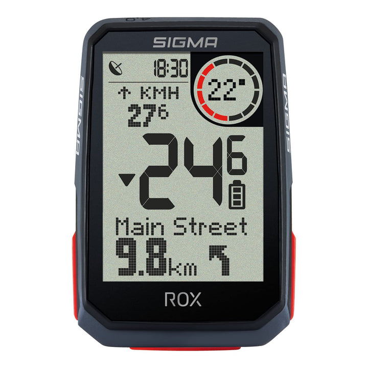 SIGMA ROX 4.0 (Black) HR Set | GPS Fahrradcomputer inkl. Herzfrequenzmesser | E-Bike kompatibles Nav