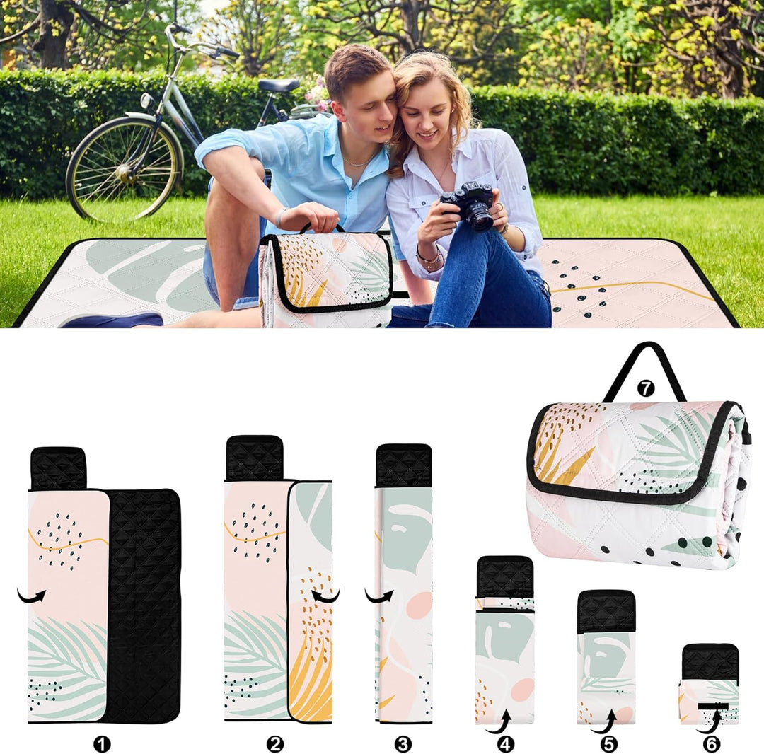 Jopee Picknickdecke Sandfrei, 200 x 200cm Wasserdicht Stranddecke für 4-6 Personen, Leicht und Tragb