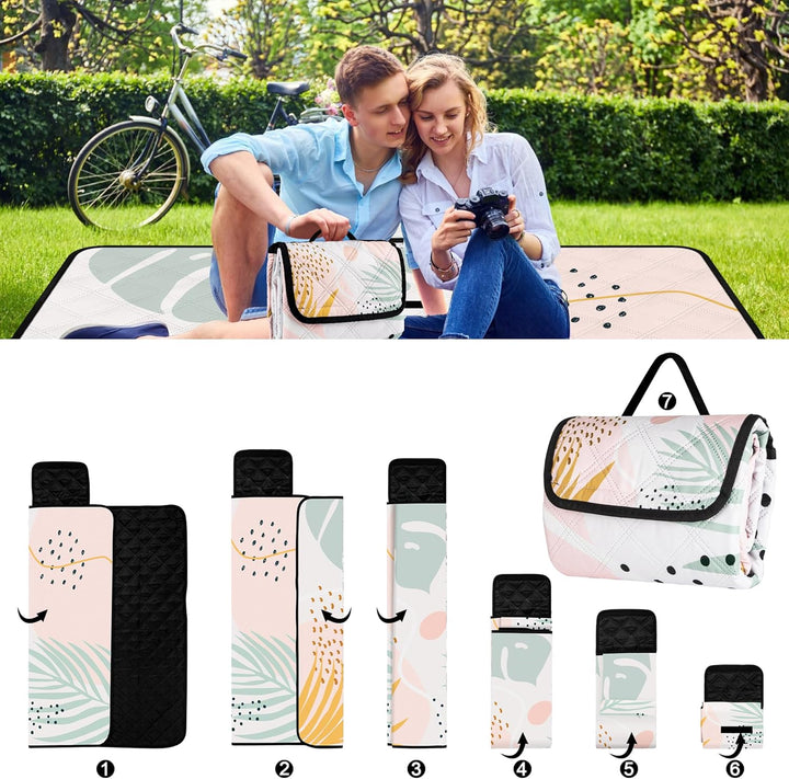 Jopee Picknickdecke Sandfrei, 200 x 200cm Wasserdicht Stranddecke für 4-6 Personen, Leicht und Tragb