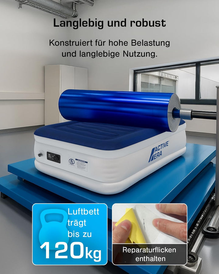 Active Era Luxus Einzel Luftbett – selbstaufblasendes, erhöhtes Einzelbett – Gästebett mit eingebaut