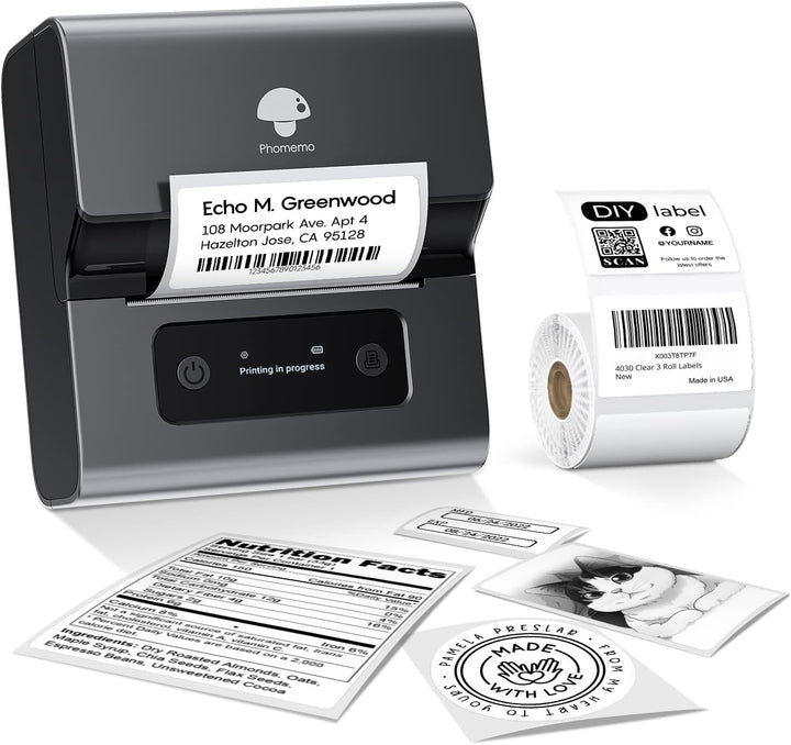 Phomemo M221 Etikettendrucker, 3 Zoll Bluetooth Beschriftungsgerät Selbstklebend Upgrade Label Print