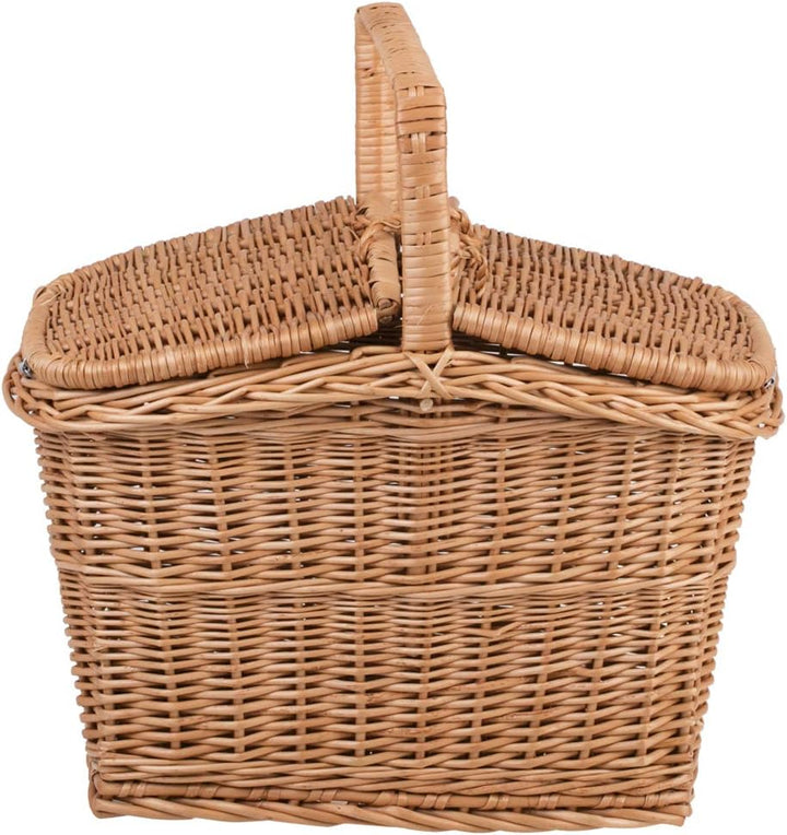 Picknickkorb aus Weide Weidenkorb mit Deckel Aufbewahrungskorb für Obst und Gemüse Proviantkorb Esse
