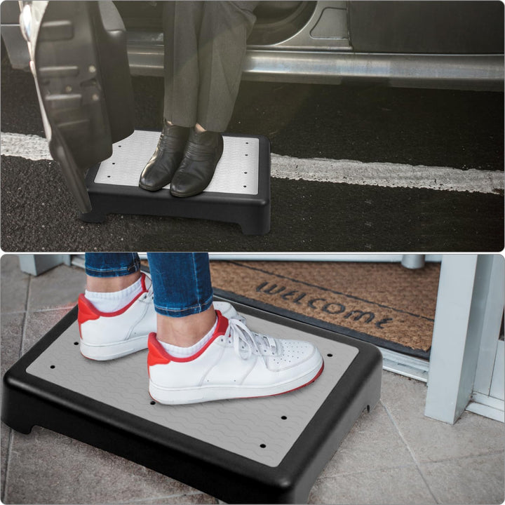 QWORK® rutschfest Halbstufe 9cm - Tragbare Steighilfe & Einstiegshilfe Tritthocker bis 220 kg Belast