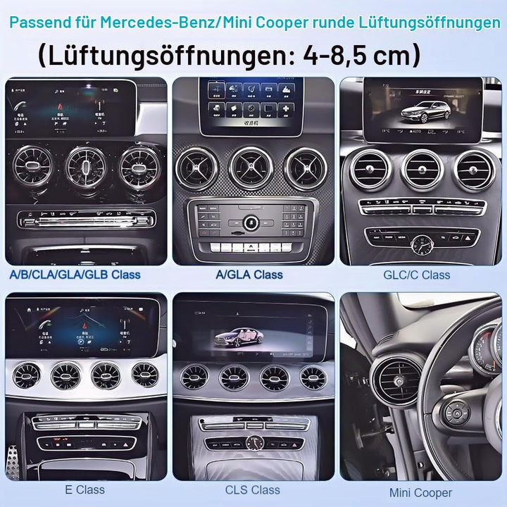 Handyhalterung Auto Runde Lüftung Mercedes-Benz AMG/GLA/GLB/GLC/GLE/GLS/GLK/smart 451 453 Mini-Coope