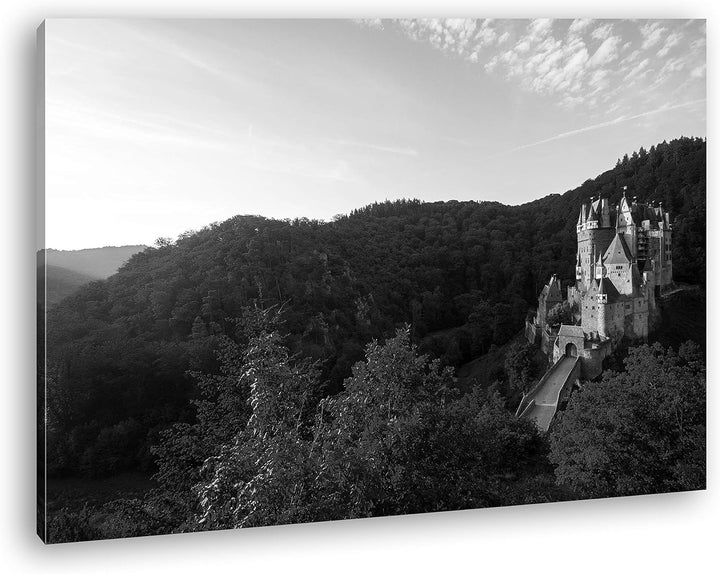 deyoli Burg Eltz in der Herbstzeit Format: 80x60 Effekt: Schwarz&Weiss als Leinwand, Motiv fertig ge