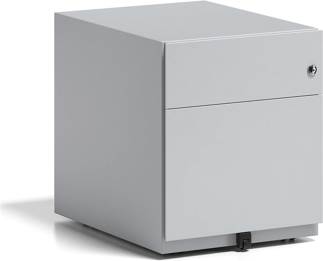 BISLEY Rollcontainer Note mit Griffleiste, 1 Universalschublade, 1 HR-Schublade, Metall, 355 Silber,